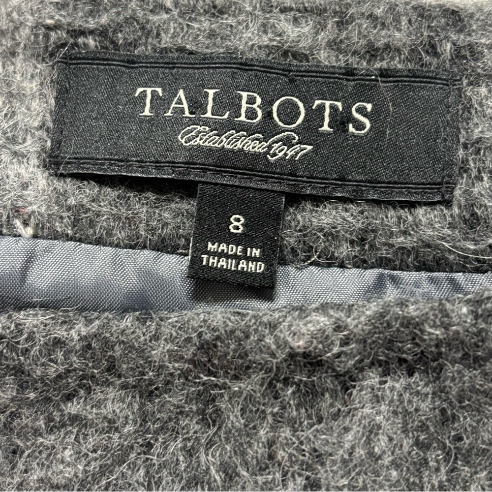 Talbots Charcoal Wool Blend Stylish Above Knee Skirt